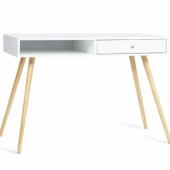 IDMarket Bureau style scandinave bois blanc* Meubles Bas|Meubles Blancs