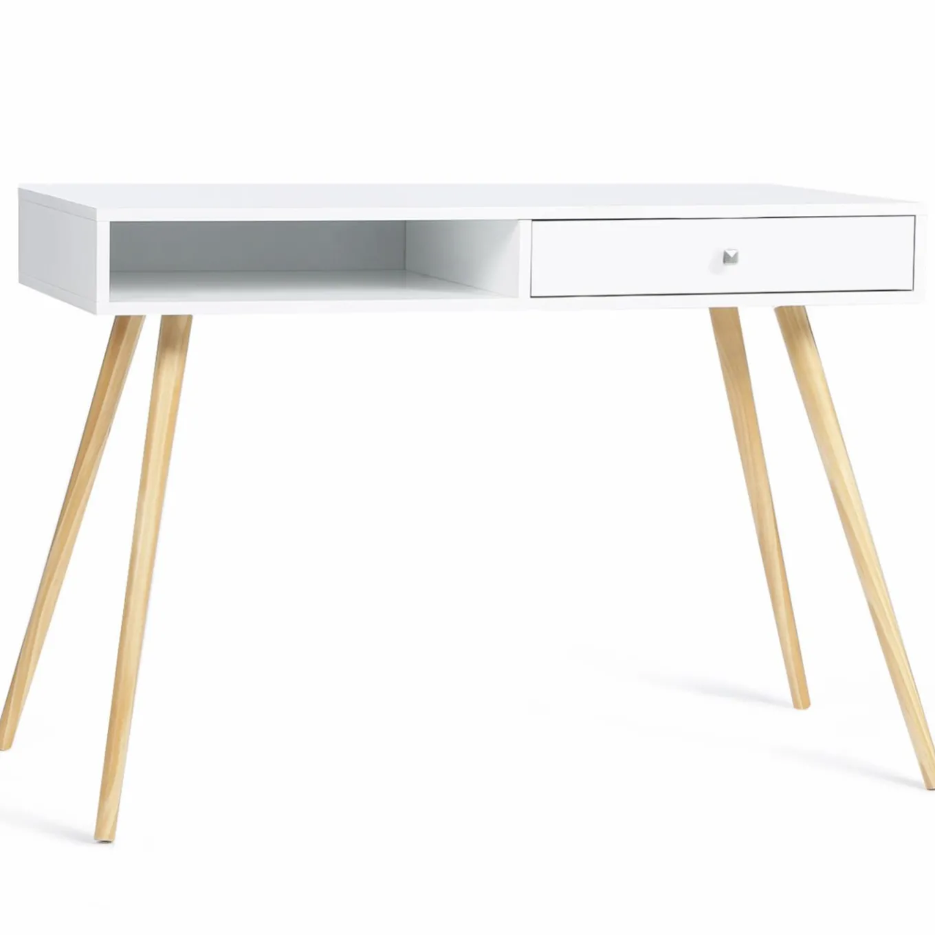 IDMarket Bureau style scandinave bois blanc* Meubles Bas|Meubles Blancs