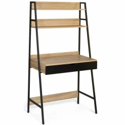 IDMarket Bureau étagères deux niveaux style industriel* Collection Télétravail|Bureaux En Bois