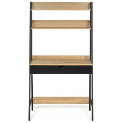 IDMarket Bureau étagères deux niveaux style industriel* Collection Télétravail|Bureaux En Bois