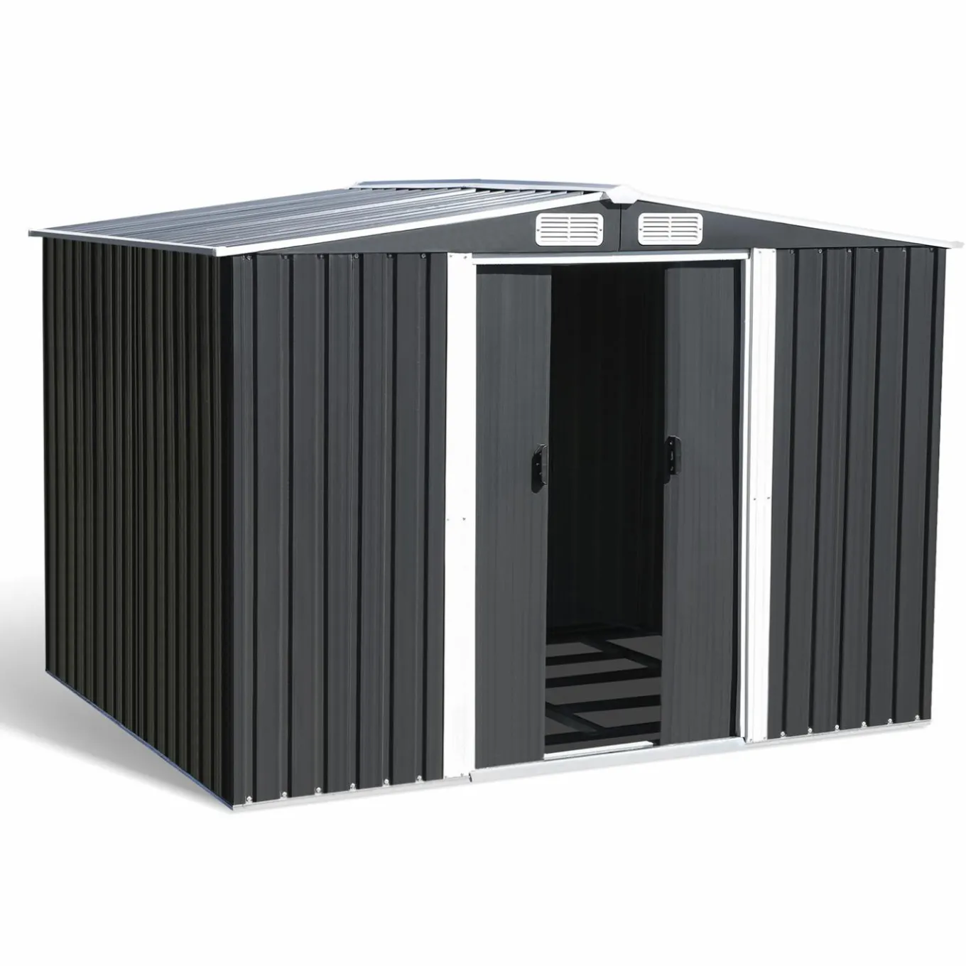 IDMarket Cabanon de jardin en métal 5,3m² gris* Abris De Jardin