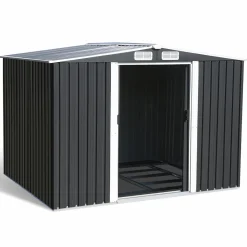 IDMarket Cabanon de jardin en métal 5,3m² gris* Abris De Jardin