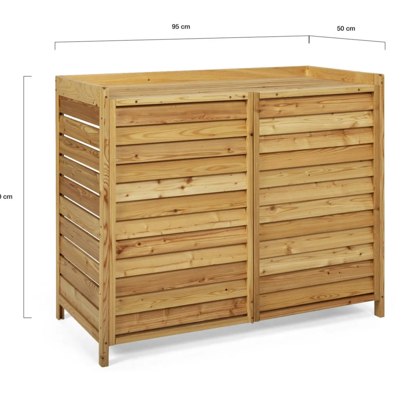 IDMarket Cache climatiseur extérieur en bois naturel 95 x 50 x 80 cm* Abris De Jardin|Protection Du Jardin