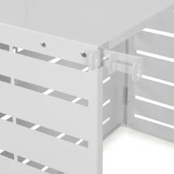 IDMarket Cache climatiseur métal blanc* Abris De Jardin|Protection Du Jardin