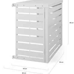 IDMarket Cache climatiseur métal blanc* Abris De Jardin|Protection Du Jardin