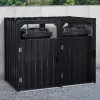IDMarket Cache poubelle double en acier gris pour extérieur* Abris De Jardin