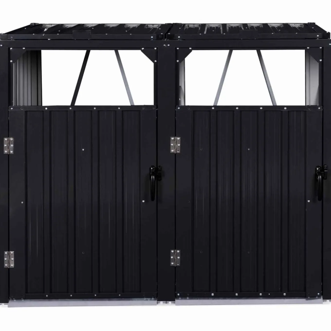 IDMarket Cache poubelle double en acier gris pour extérieur* Abris De Jardin