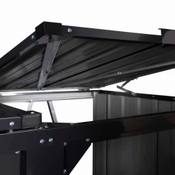 IDMarket Cache poubelle double en acier gris pour extérieur* Abris De Jardin