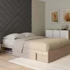 IDMarket Cadre de lit 140x190 cm avec sommier et rangements en hêtre* Lits Avec Sommier|Chambre Complète Adulte