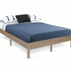 IDMarket Cadre de lit 140x190 cm effet bois naturel* Lits Avec Sommier|Chambre Complète Adulte