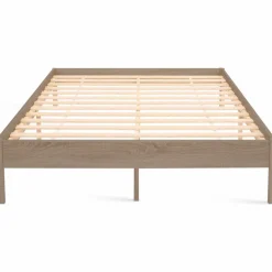 IDMarket Cadre de lit 140x190 cm effet bois naturel* Lits Avec Sommier|Chambre Complète Adulte