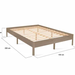 IDMarket Cadre de lit 140x190 cm effet bois naturel* Lits Avec Sommier|Chambre Complète Adulte