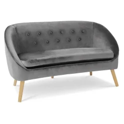 IDMarket Canapé 2 places scandinave gris* Collection Agencement Magasin|Collection Vintage