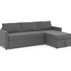 IDMarket Canapé avec méridienne convertible en tissu gris anthracite* Collection Moderne|Salon Complet