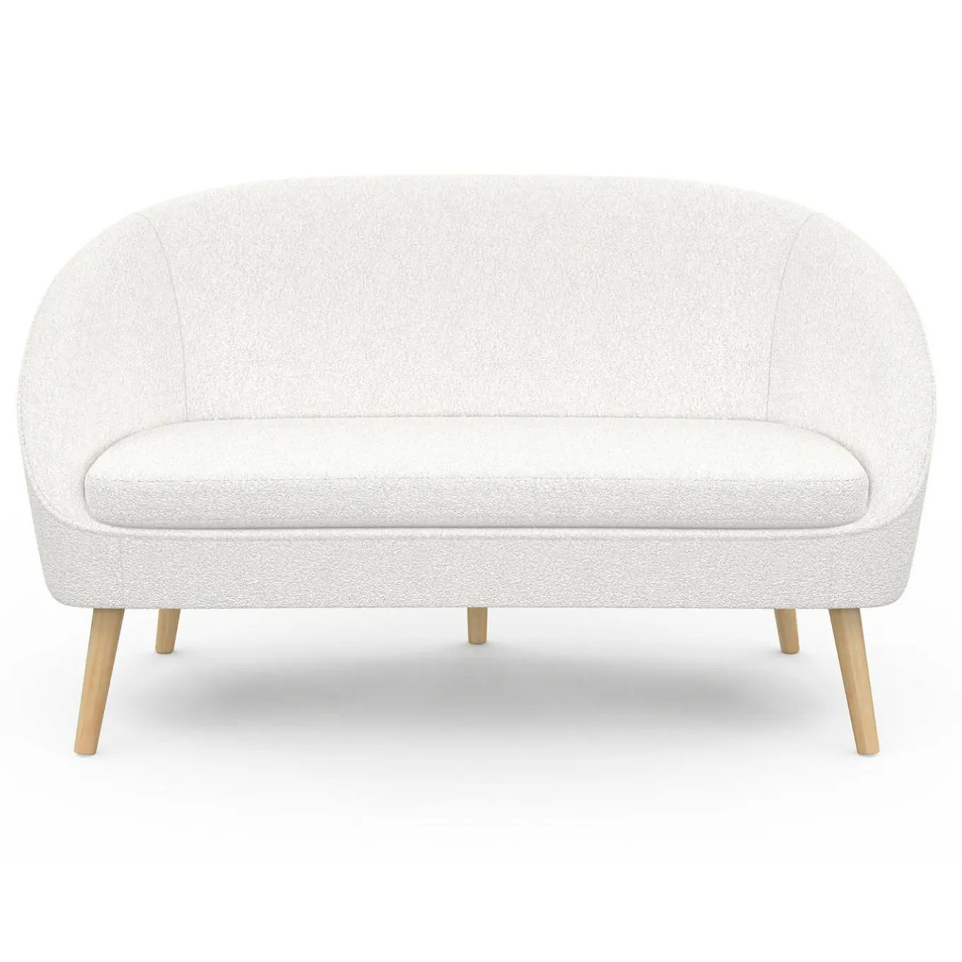 IDMarket Canapé banquette tissu bouclette blanc* Collection Scandinave|Salon Complet
