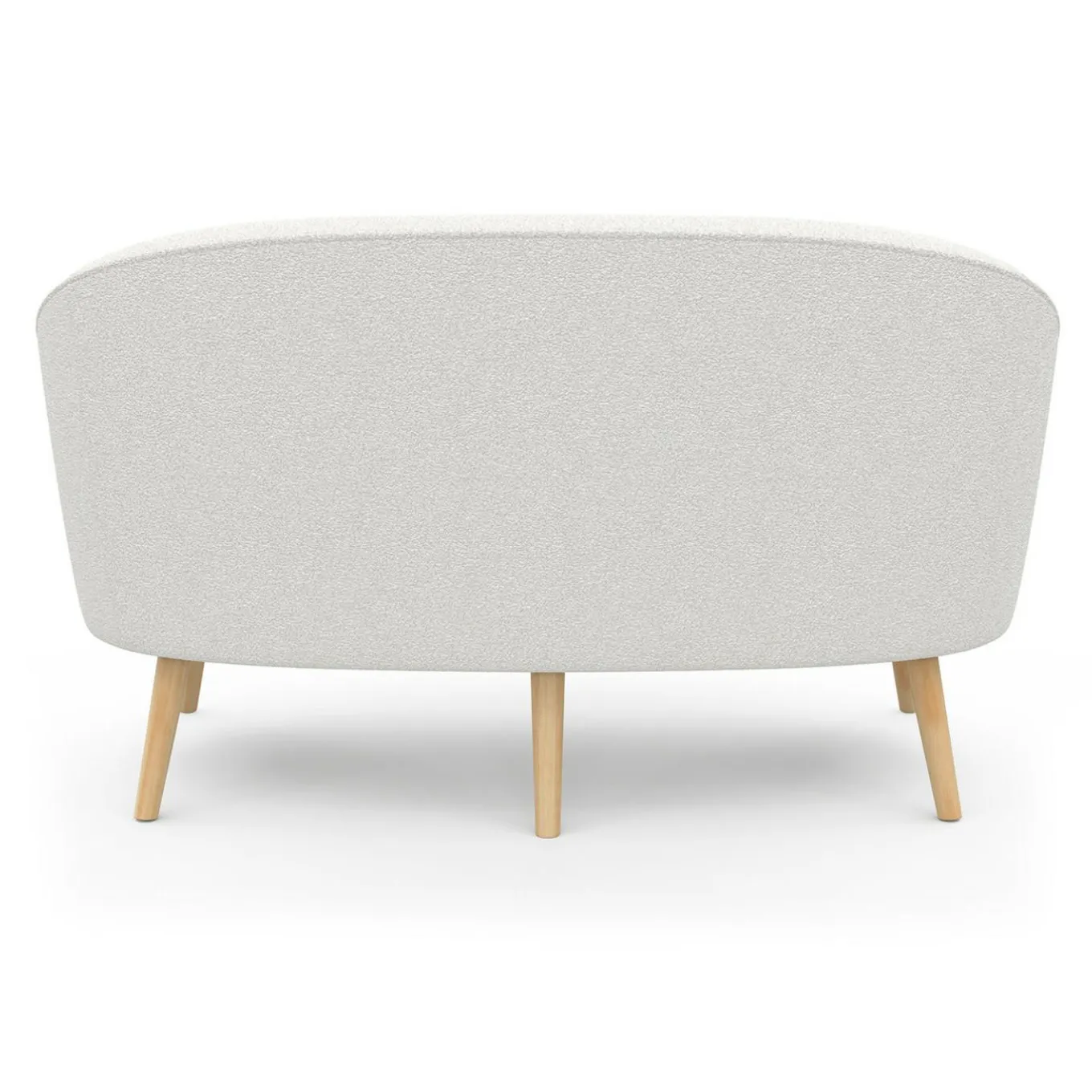 IDMarket Canapé banquette tissu bouclette blanc* Collection Scandinave|Salon Complet