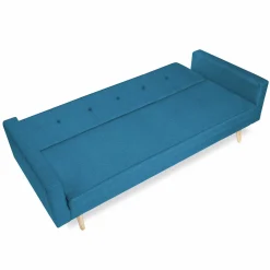IDMarket Canapé bleu canard scandinave 3 places convertible* Collection Scandinave|Salon Complet