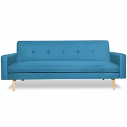 IDMarket Canapé bleu canard scandinave 3 places convertible* Collection Scandinave|Salon Complet