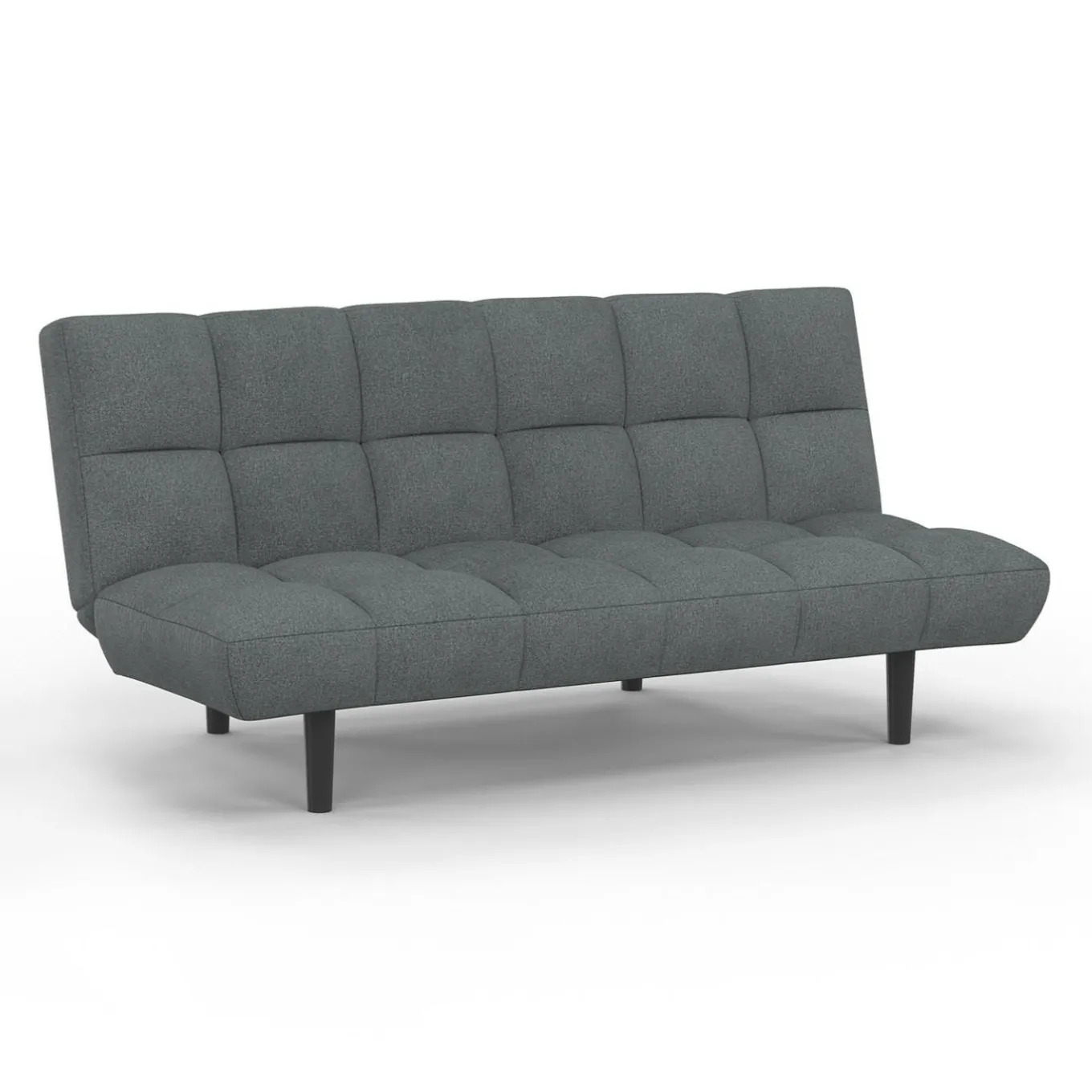 IDMarket Canapé clic clac SALOME capitonné 3 places tissu gris anthracite* Canapés|Salon Complet