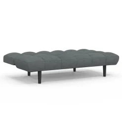 IDMarket Canapé clic clac SALOME capitonné 3 places tissu gris anthracite* Canapés|Salon Complet