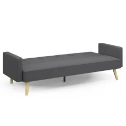 IDMarket Canapé droit convertible 3 places gris* Collection Scandinave|Salon Complet