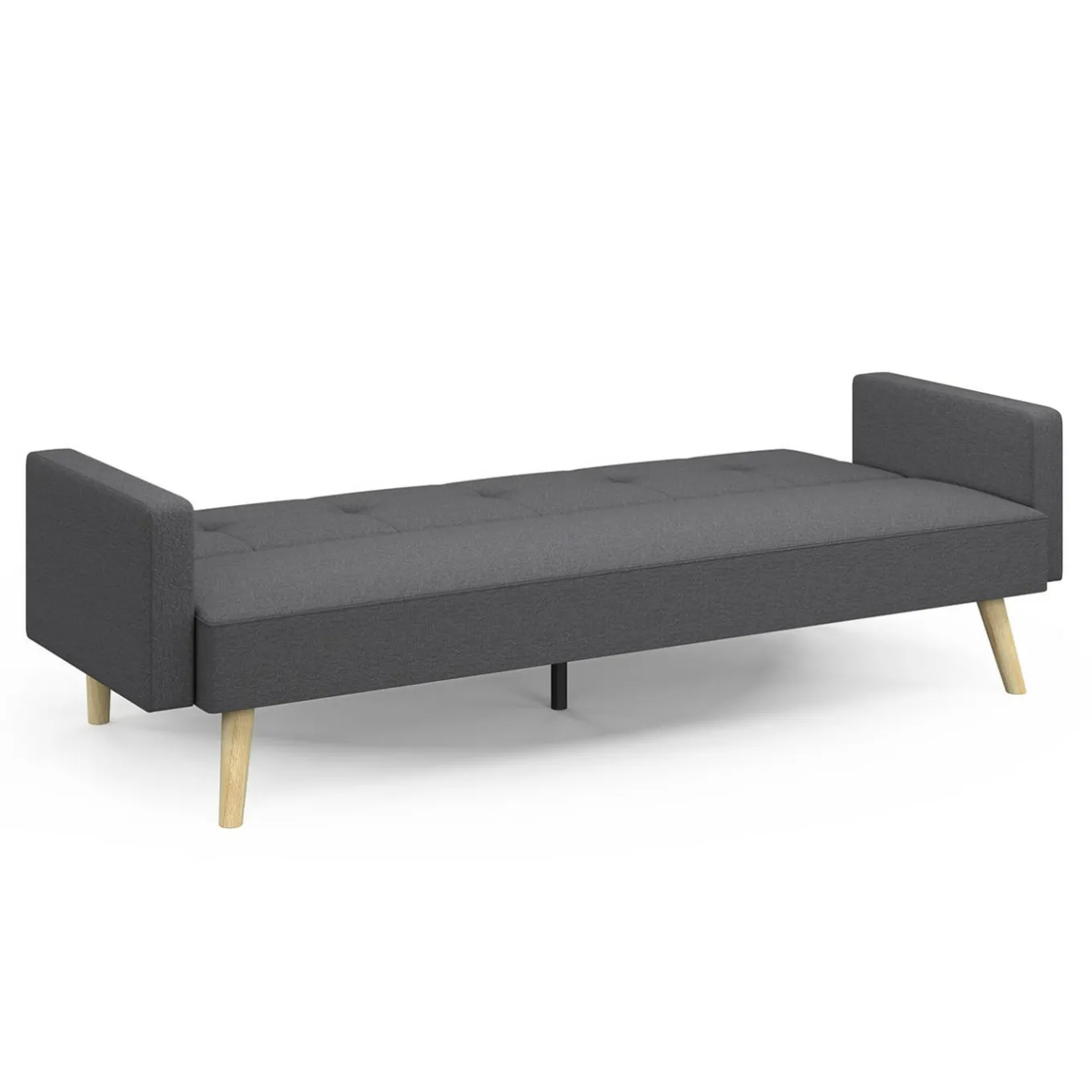 IDMarket Canapé droit convertible 3 places gris* Collection Scandinave|Salon Complet