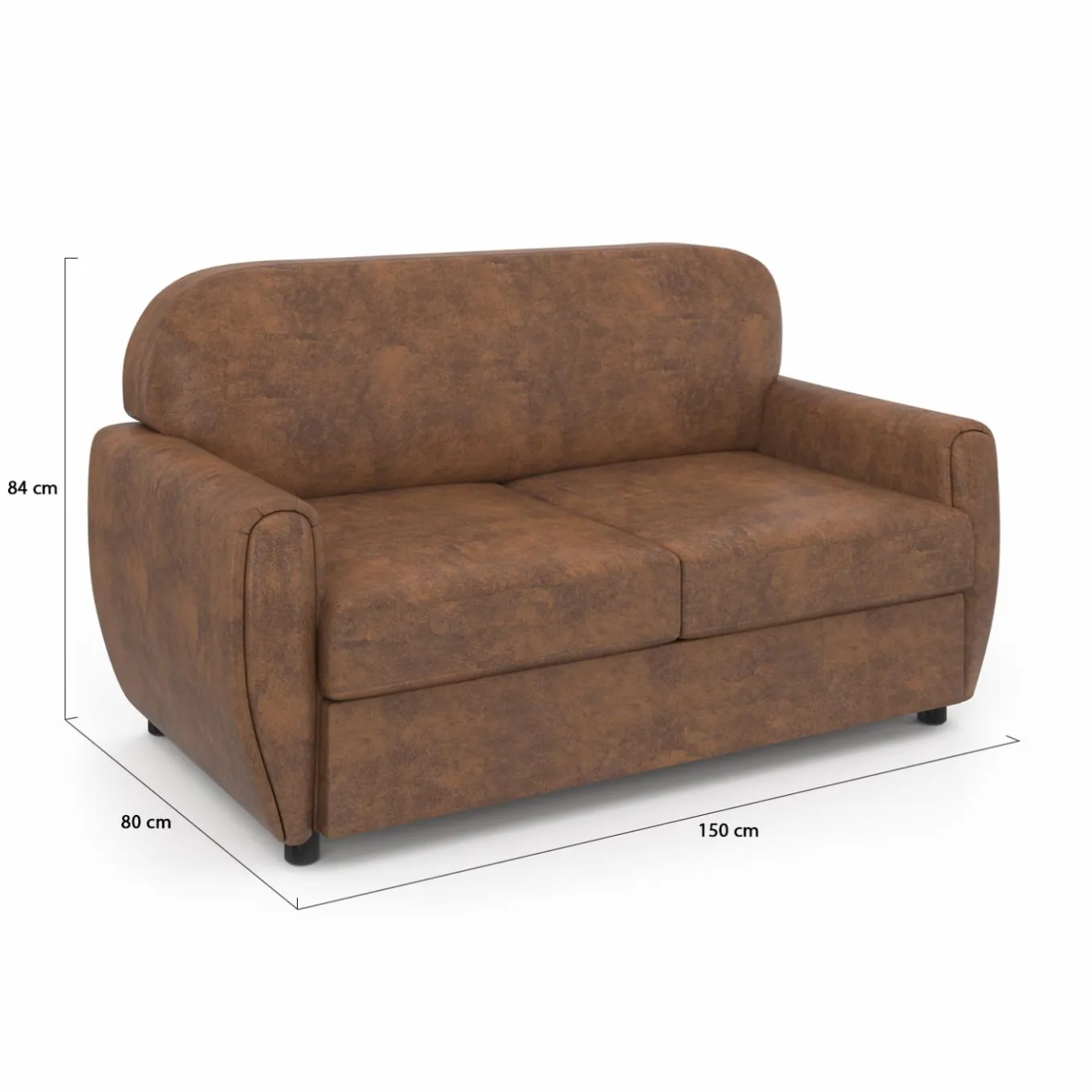 IDMarket Canapé droit vintage marron effet vieilli* Collection Vintage|Salon Complet