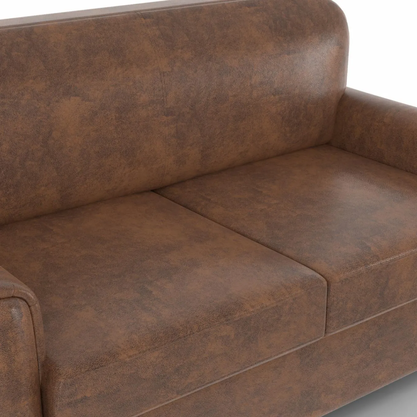 IDMarket Canapé droit vintage marron effet vieilli* Collection Vintage|Salon Complet