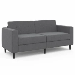 IDMarket Canapé fixe moderne 3 places 180 cm en tissu gris anthracite* Collection Moderne|Salon Complet