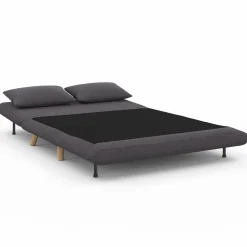 IDMarket Canapé lit convertible 2 places 120x190cm tissu gris anthracite* Canapés