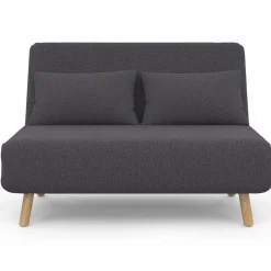 IDMarket Canapé lit convertible 2 places 120x190cm tissu gris anthracite* Canapés