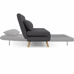 IDMarket Canapé lit convertible 2 places 120x190cm tissu gris anthracite* Canapés