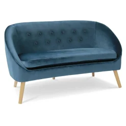 IDMarket Canapé velours bleu* Collection Agencement Magasin|Collection Vintage