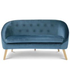 IDMarket Canapé velours bleu* Collection Agencement Magasin|Collection Vintage