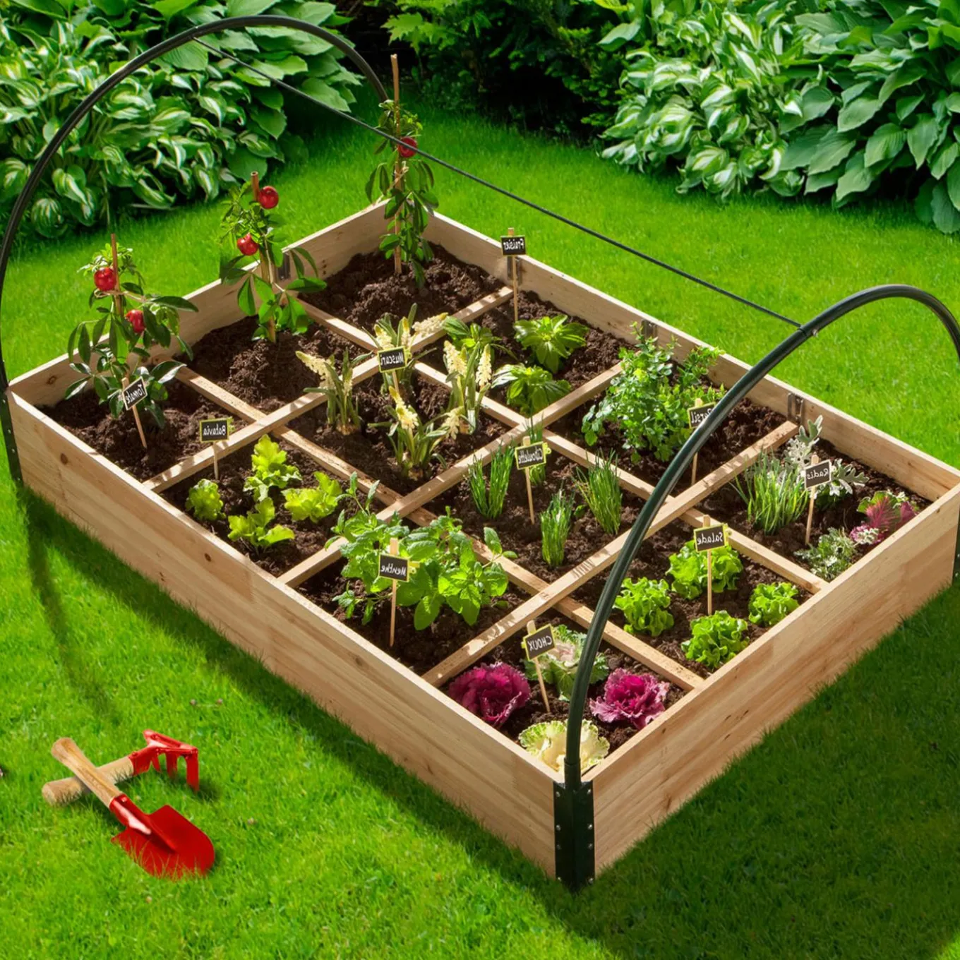 IDMarket Carré potager avec serre* Carrés Potager