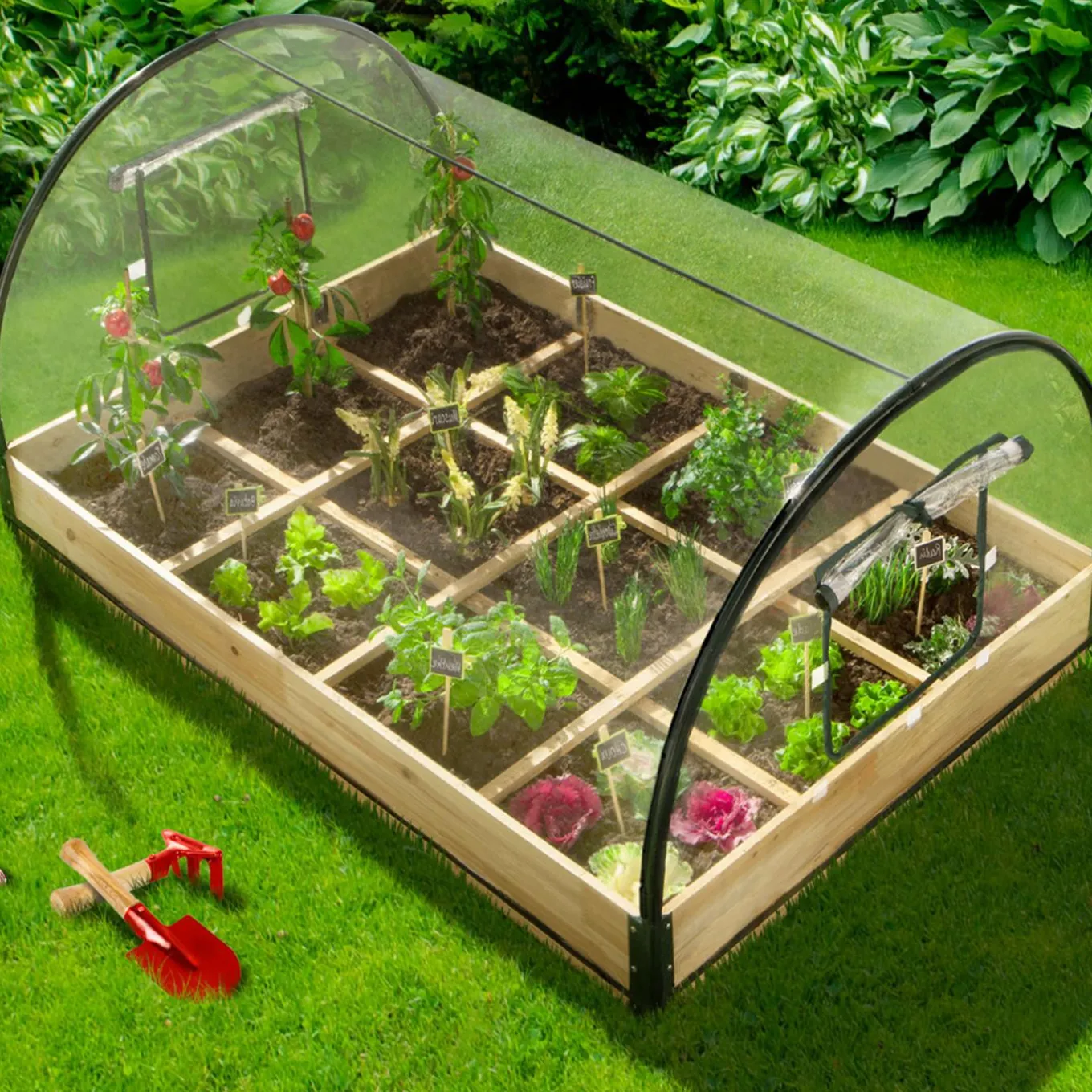 IDMarket Carré potager avec serre* Carrés Potager