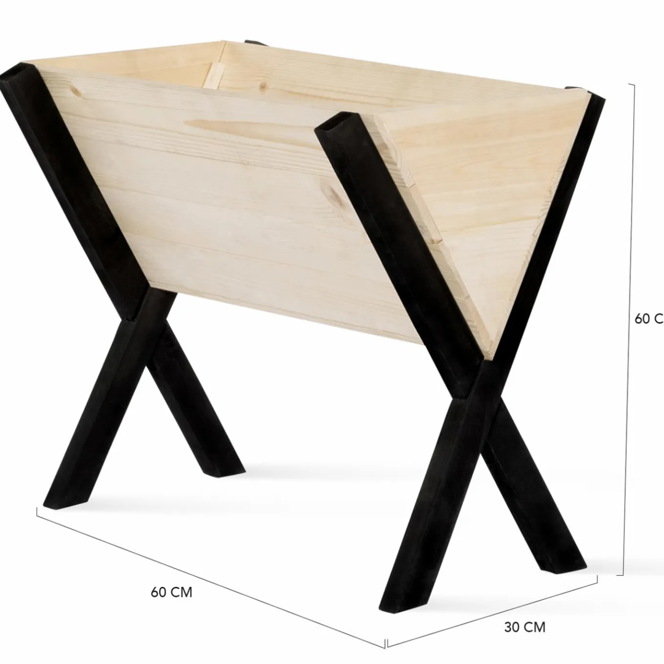 IDMarket Carré potager jardinière sur pieds bois et noir balcon / terrasse* Carrés Potager