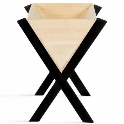 IDMarket Carré potager jardinière sur pieds bois et noir balcon / terrasse* Carrés Potager