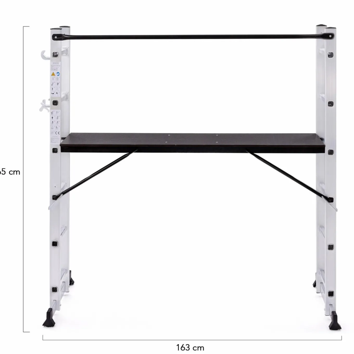 IDMarket Échafaudage aluminium plateforme modulable avec échelle multifonction, sur roues, 165 cm* Entretien Du Jardin Et Accessoires