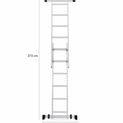 IDMarket Échafaudage aluminium plateforme modulable avec échelle multifonction, sur roues, 165 cm* Entretien Du Jardin Et Accessoires
