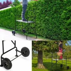 IDMarket Échafaudage roulant et pliable hauteur de travail 2,5m* Entretien Du Jardin Et Accessoires