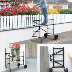 IDMarket Échafaudage roulant et pliable hauteur de travail 2,5m* Entretien Du Jardin Et Accessoires