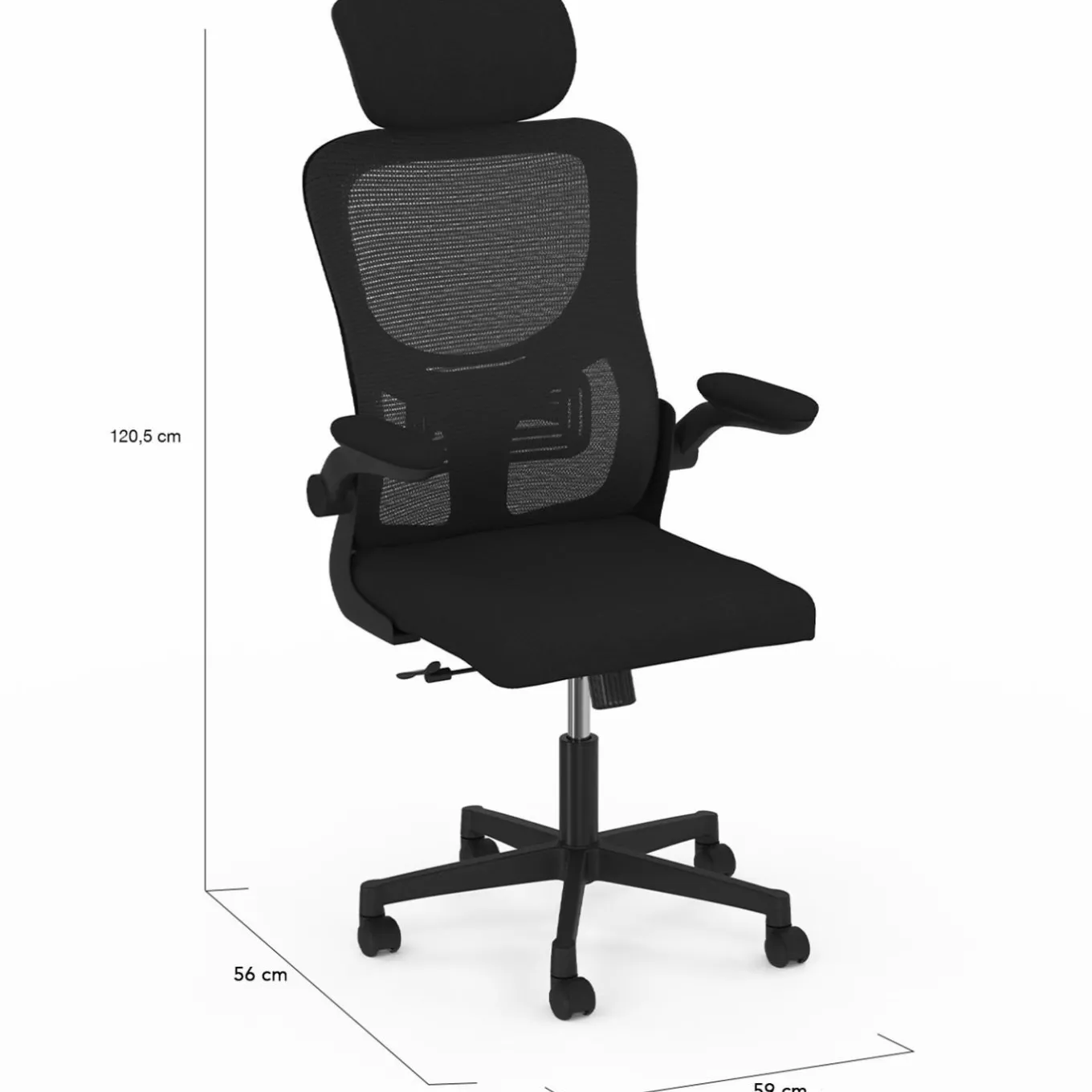 IDMarket Chaise de bureau ergonomique noire avec roulettes* Chaises De Bureau Et Accessoires