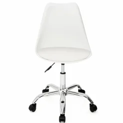 IDMarket Chaise de bureau scandinave blanche à roulettes* Collection Télétravail|Collection Scandinave