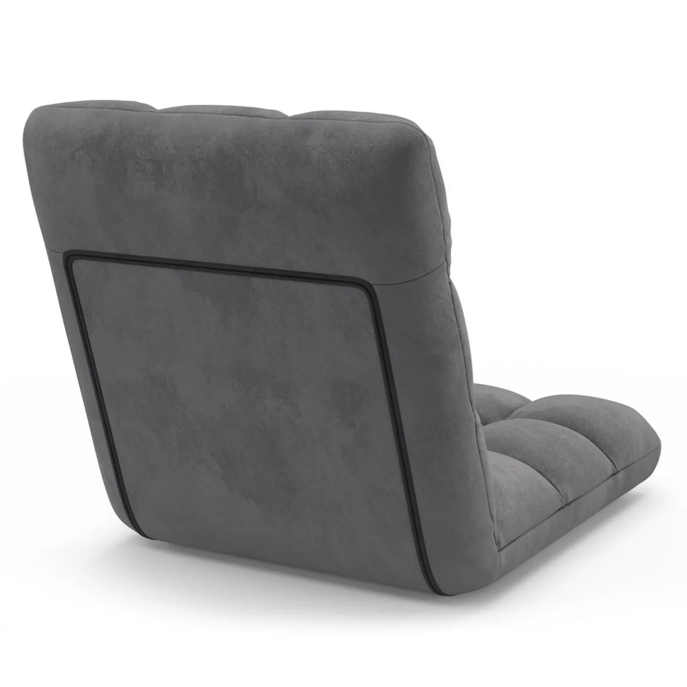 IDMarket Chaise de sol pliante 15 positions en velours gris anthracite* Chaises|Fauteuils