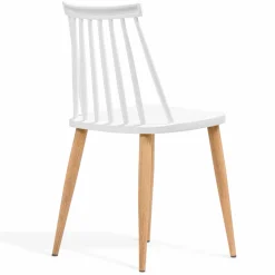 IDMarket Chaises à barreaux blanches style scandinave* Collection Scandinave|Salle À Manger Complète
