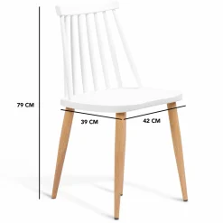 IDMarket Chaises à barreaux blanches style scandinave* Collection Scandinave|Salle À Manger Complète