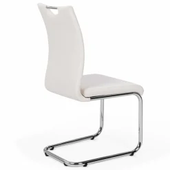 IDMarket Chaises blanches avec poignée pour salle à manger* Collection Contemporaine|Chaises