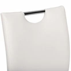 IDMarket Chaises blanches avec poignée pour salle à manger* Collection Contemporaine|Chaises