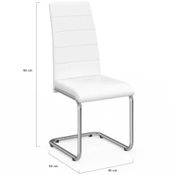 IDMarket Chaises blanches de salle à manger* Collection Contemporaine|Salle À Manger Complète